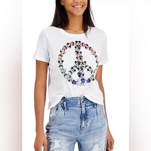 Mickey Mouse Peace-Sign Graphic T-Shirt